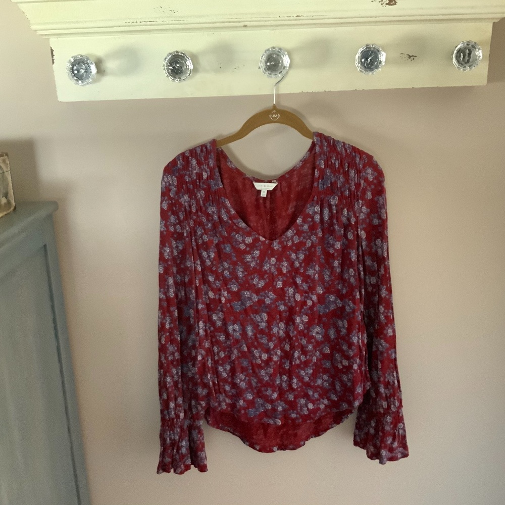 Lucky Brand Smocked floral top